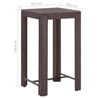 5-Tlg. Gartenbar-Set Mit Kissen Poly Rattan