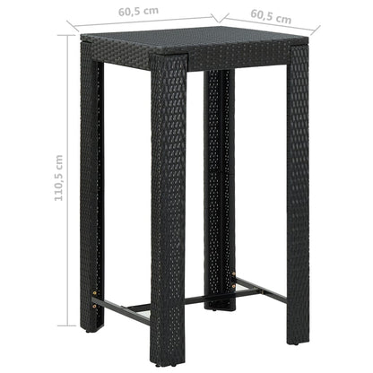 5-Tlg. Gartenbar-Set Mit Kissen Poly Rattan
