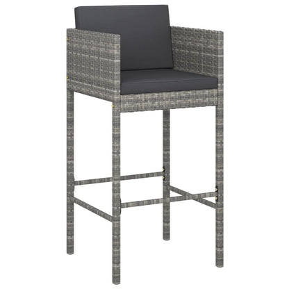 5-Tlg. Gartenbar-Set Mit Kissen Poly Rattan