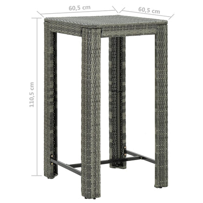 5-Tlg. Gartenbar-Set Mit Kissen Poly Rattan