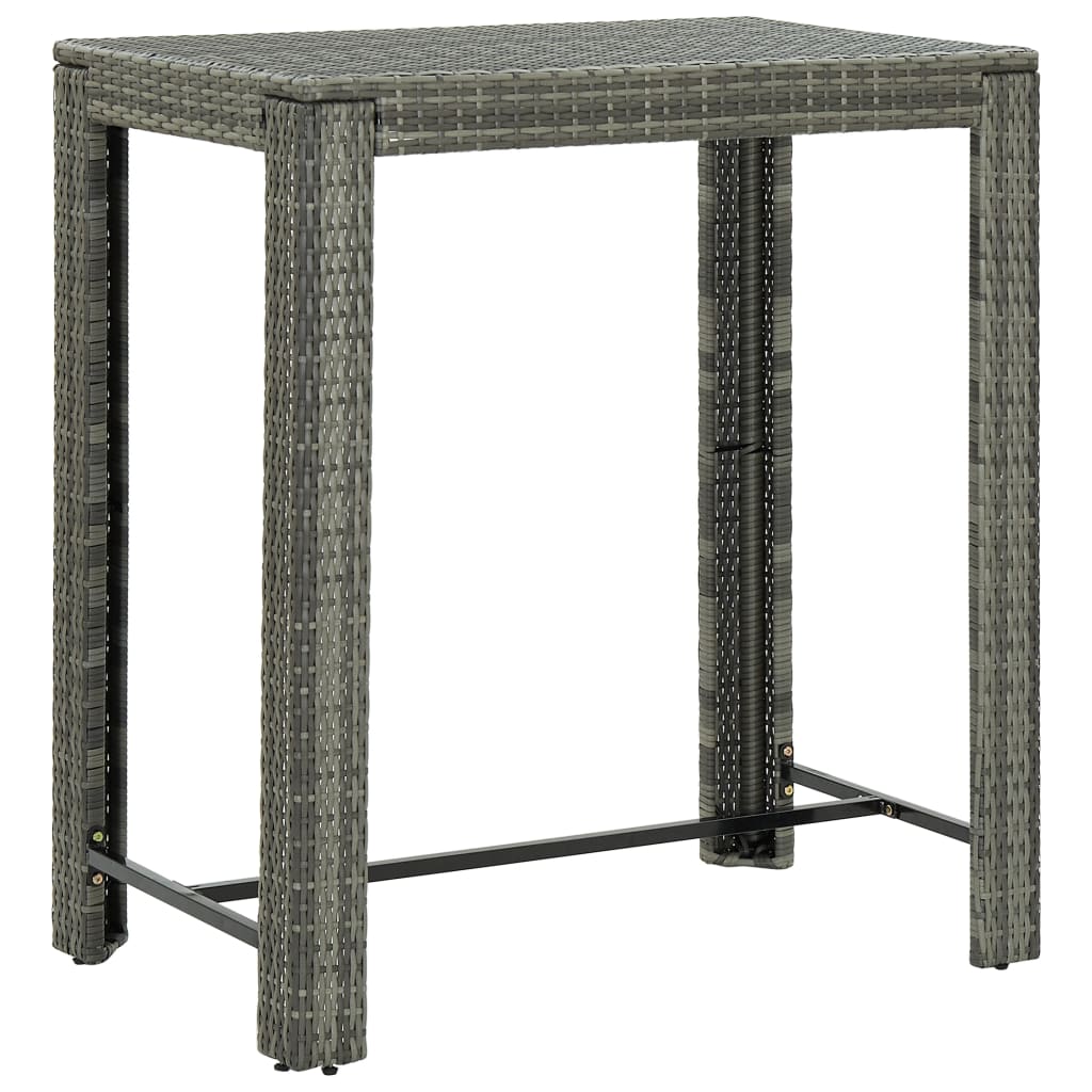 5-Tlg. Gartenbar-Set Mit Kissen Poly Rattan