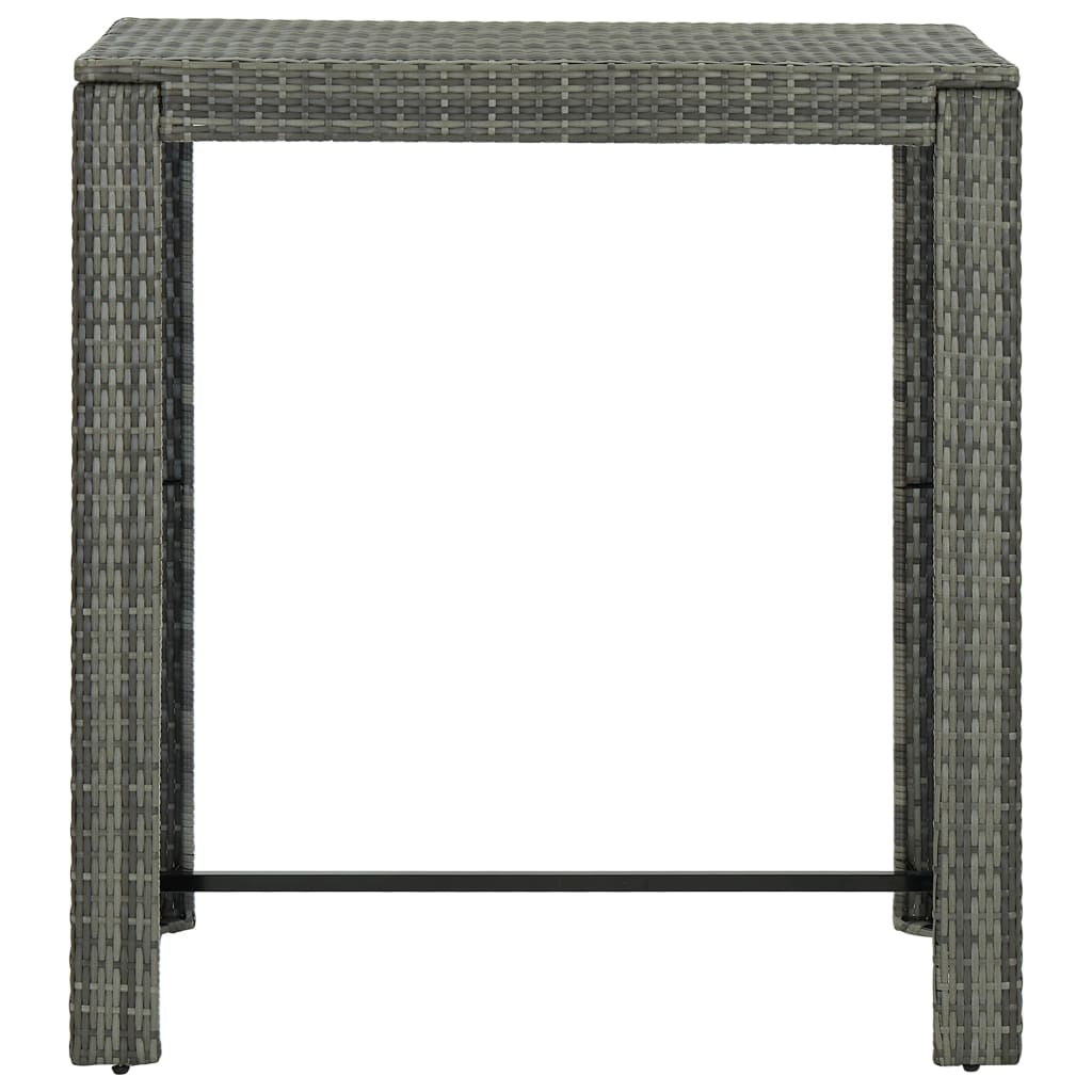 5-Tlg. Gartenbar-Set Mit Kissen Poly Rattan
