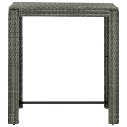 5-Tlg. Gartenbar-Set Mit Kissen Poly Rattan