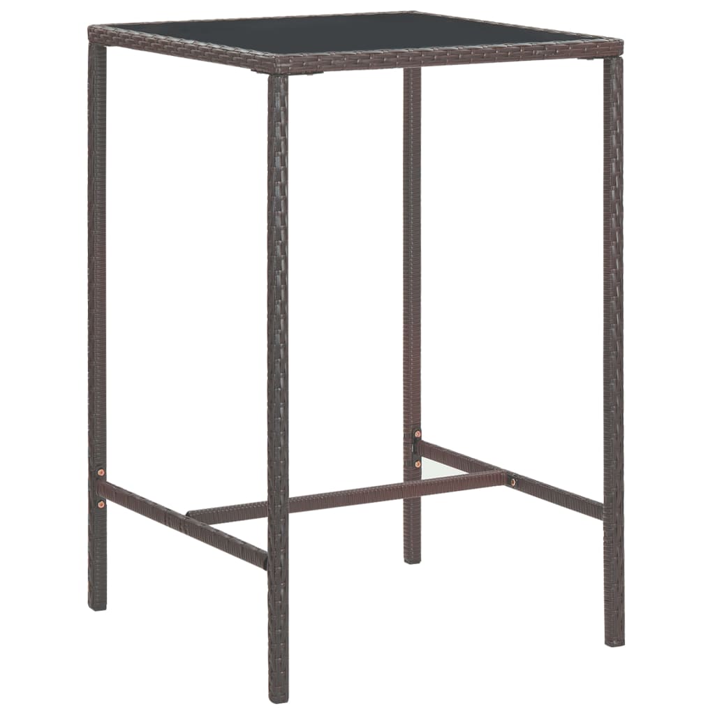 3-Tlg. Gartenbar-Set Mit Kissen Poly Rattan