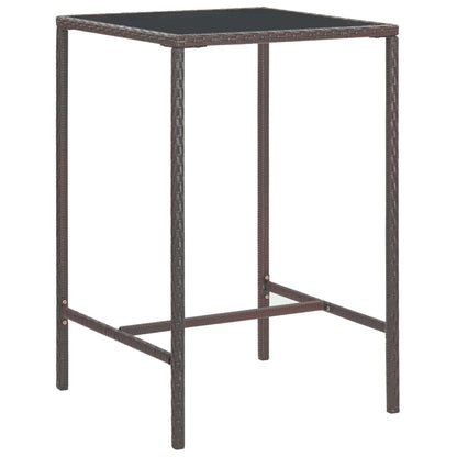 3-Tlg. Gartenbar-Set Mit Kissen Poly Rattan