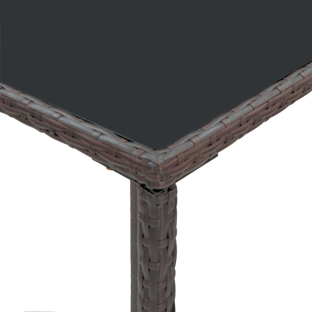 3-Tlg. Gartenbar-Set Mit Kissen Poly Rattan