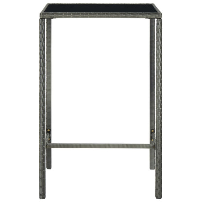 3-Tlg. Gartenbar-Set Mit Kissen Poly Rattan