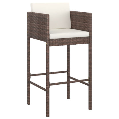 5-Tlg. Gartenbar-Set Mit Kissen Poly Rattan