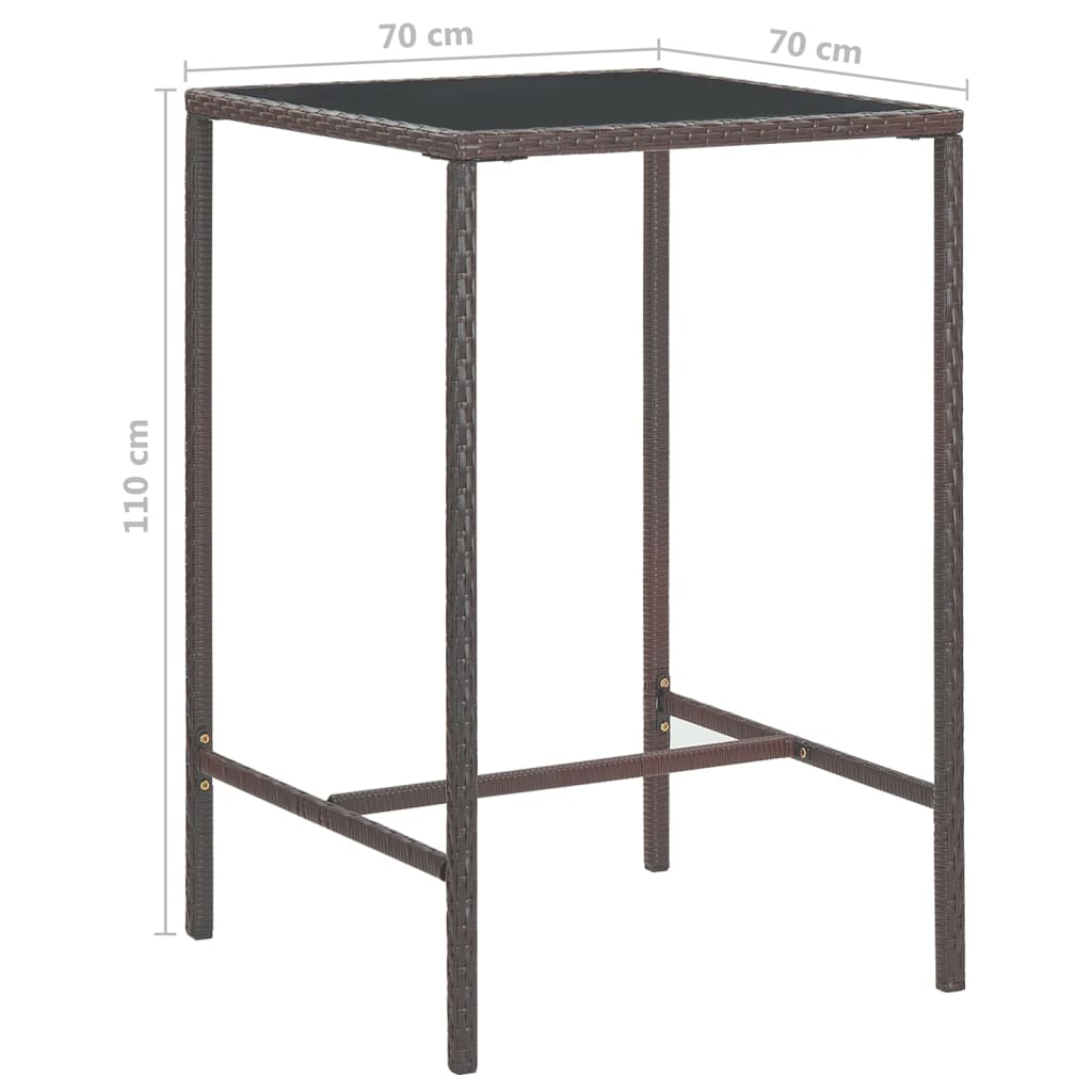5-Tlg. Gartenbar-Set Mit Kissen Poly Rattan