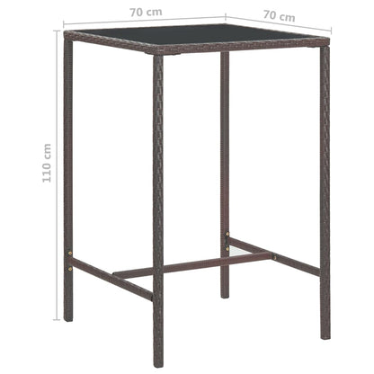 5-Tlg. Gartenbar-Set Mit Kissen Poly Rattan