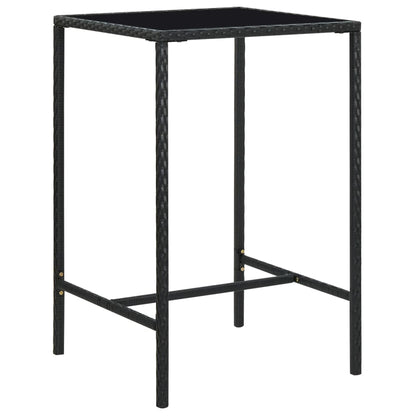 5-Tlg. Gartenbar-Set Mit Kissen Poly Rattan Schwarz