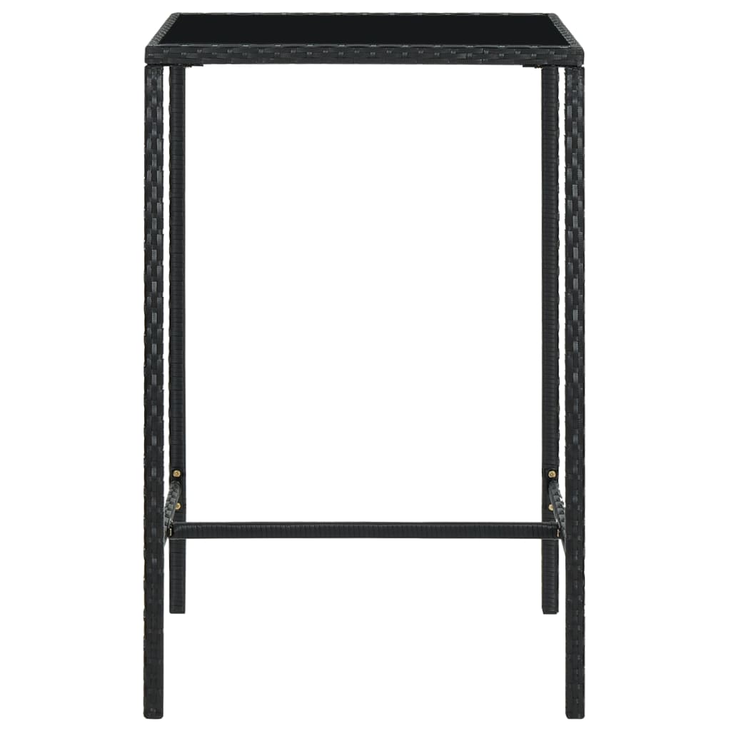 5-Tlg. Gartenbar-Set Mit Kissen Poly Rattan Schwarz