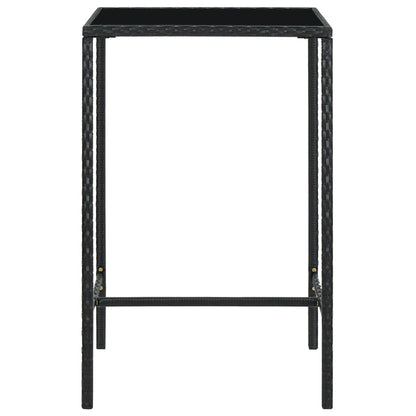 5-Tlg. Gartenbar-Set Mit Kissen Poly Rattan Schwarz
