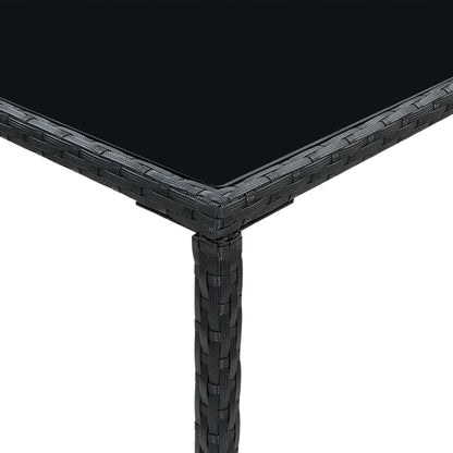 5-Tlg. Gartenbar-Set Mit Kissen Poly Rattan Schwarz