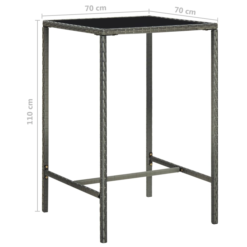 5-Tlg. Gartenbar-Set Mit Kissen Poly Rattan