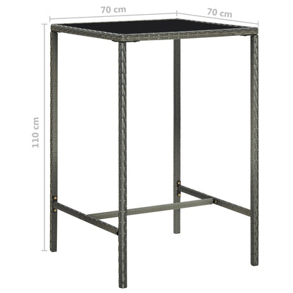 5-Tlg. Gartenbar-Set Mit Kissen Poly Rattan