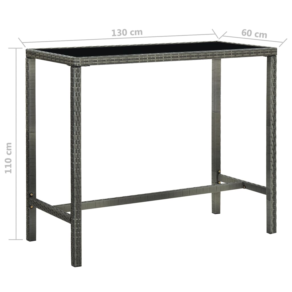5-Tlg. Gartenbar-Set Mit Kissen Poly Rattan