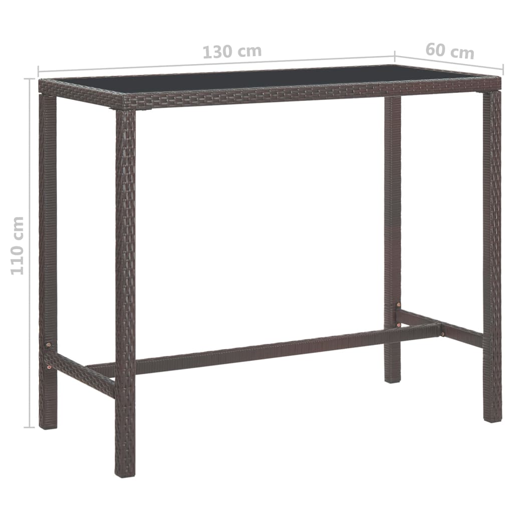 7-Tlg. Gartenbar-Set Mit Kissen Poly Rattan