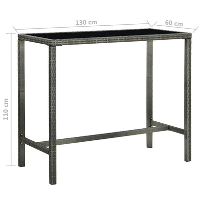 7-Tlg. Gartenbar-Set Mit Kissen Poly Rattan