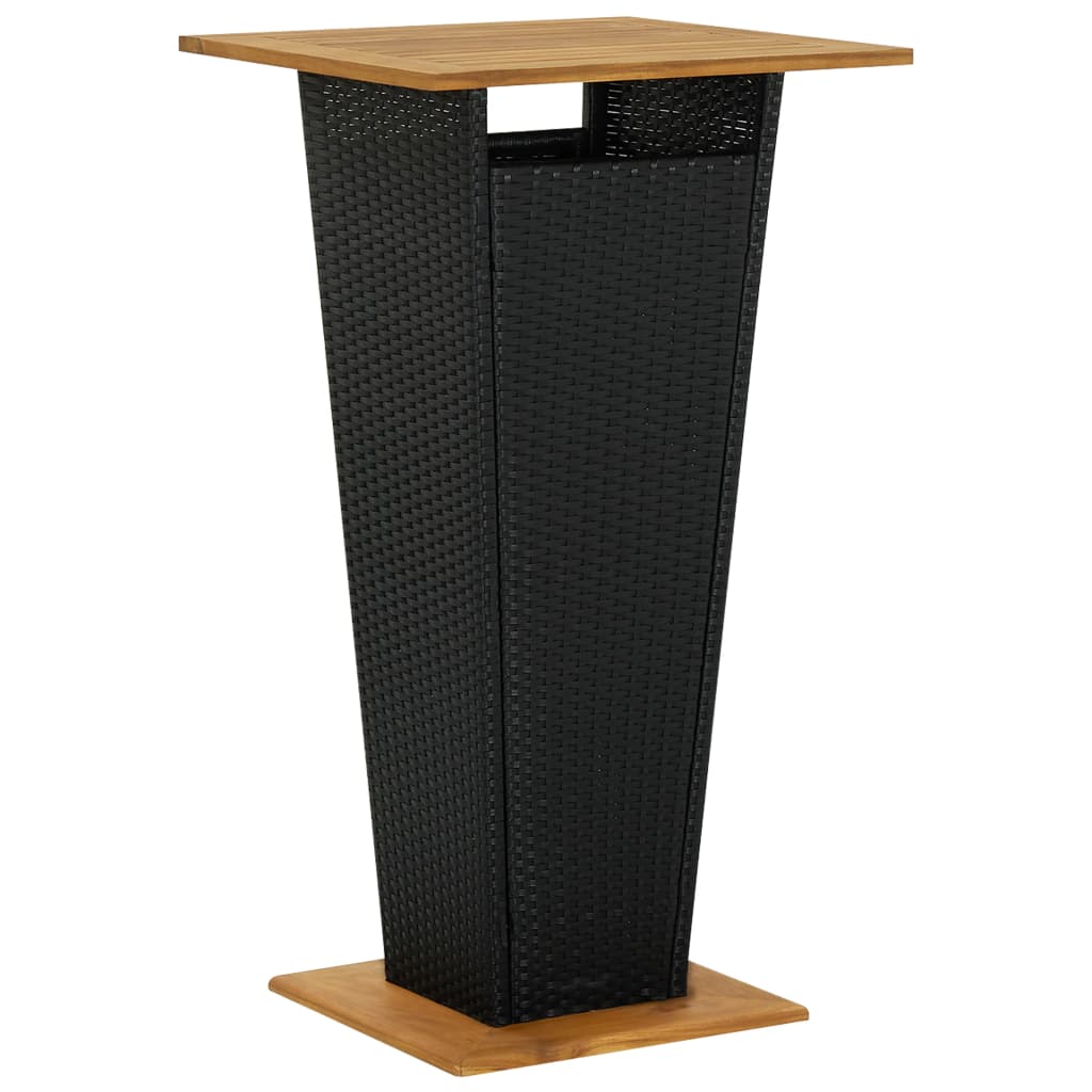 3-Tlg. Gartenbar-Set Mit Kissen Poly Rattan