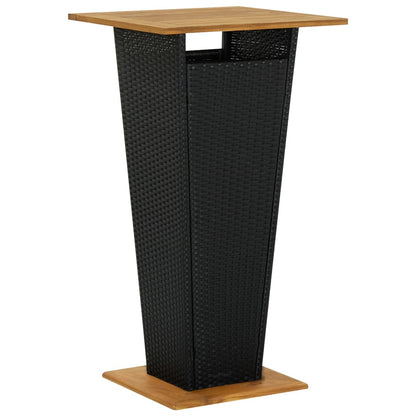 3-Tlg. Gartenbar-Set Mit Kissen Poly Rattan