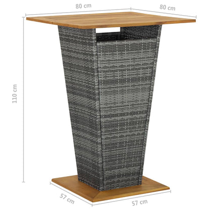5-Tlg. Gartenbar-Set Mit Kissen Poly Rattan