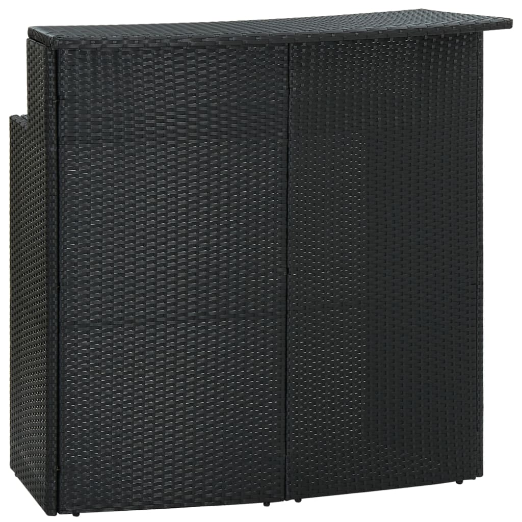 3-Tlg. Gartenbar-Set Mit Kissen Poly Rattan