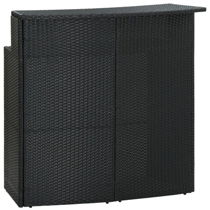 3-Tlg. Gartenbar-Set Mit Kissen Poly Rattan