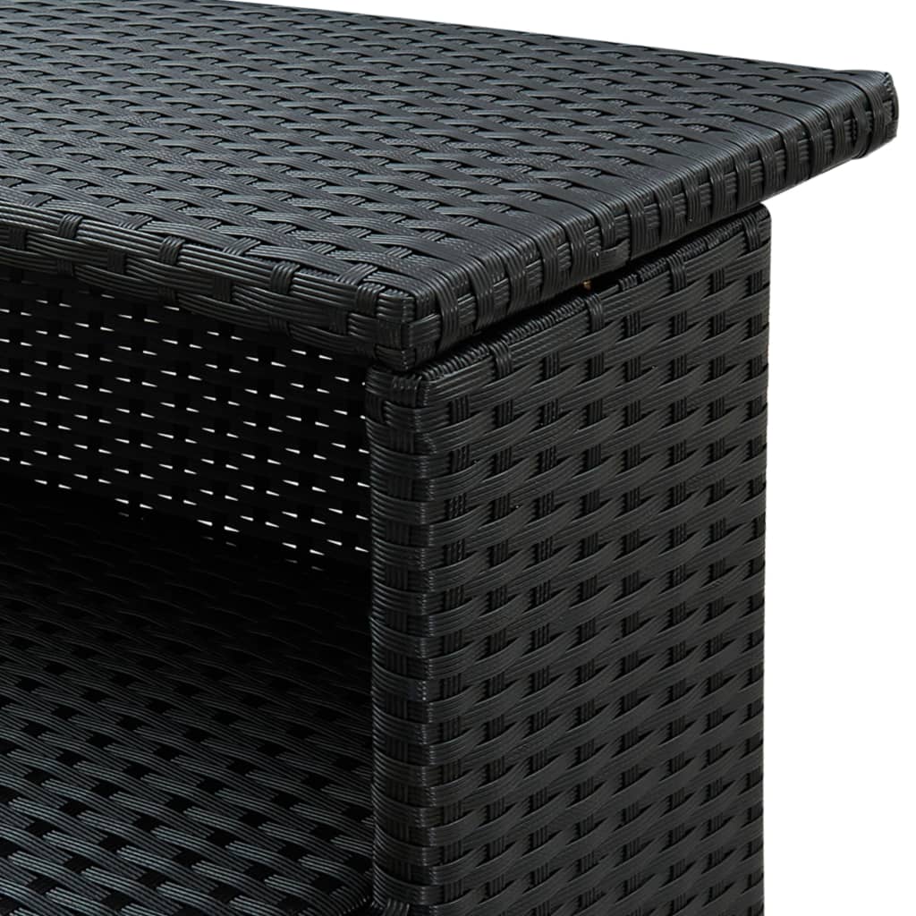 3-Tlg. Gartenbar-Set Mit Kissen Poly Rattan