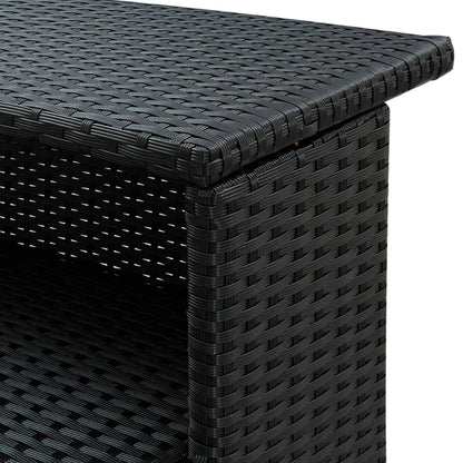 3-Tlg. Gartenbar-Set Mit Kissen Poly Rattan