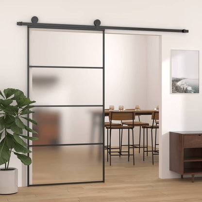 Schiebetür 76X205 Cm Hartglas Und Aluminium