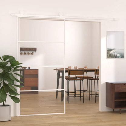 Schiebetür 76X205 Cm Hartglas Und Aluminium