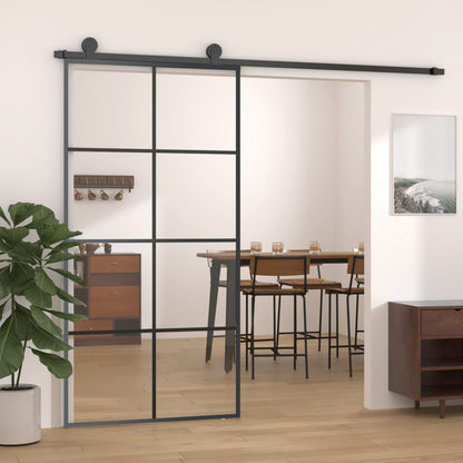 Schiebetür 102,5X205 Cm Hartglas Und Aluminium