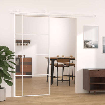 Schiebetür 76X205 Cm Hartglas Und Aluminium