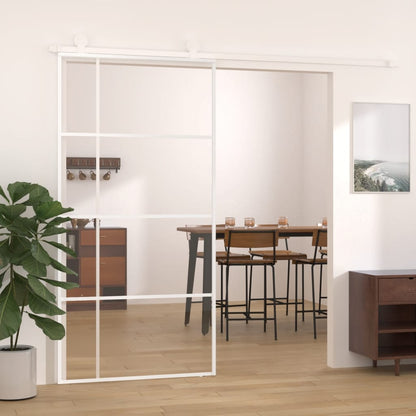 Schiebetür 76X205 Cm Hartglas Und Aluminium