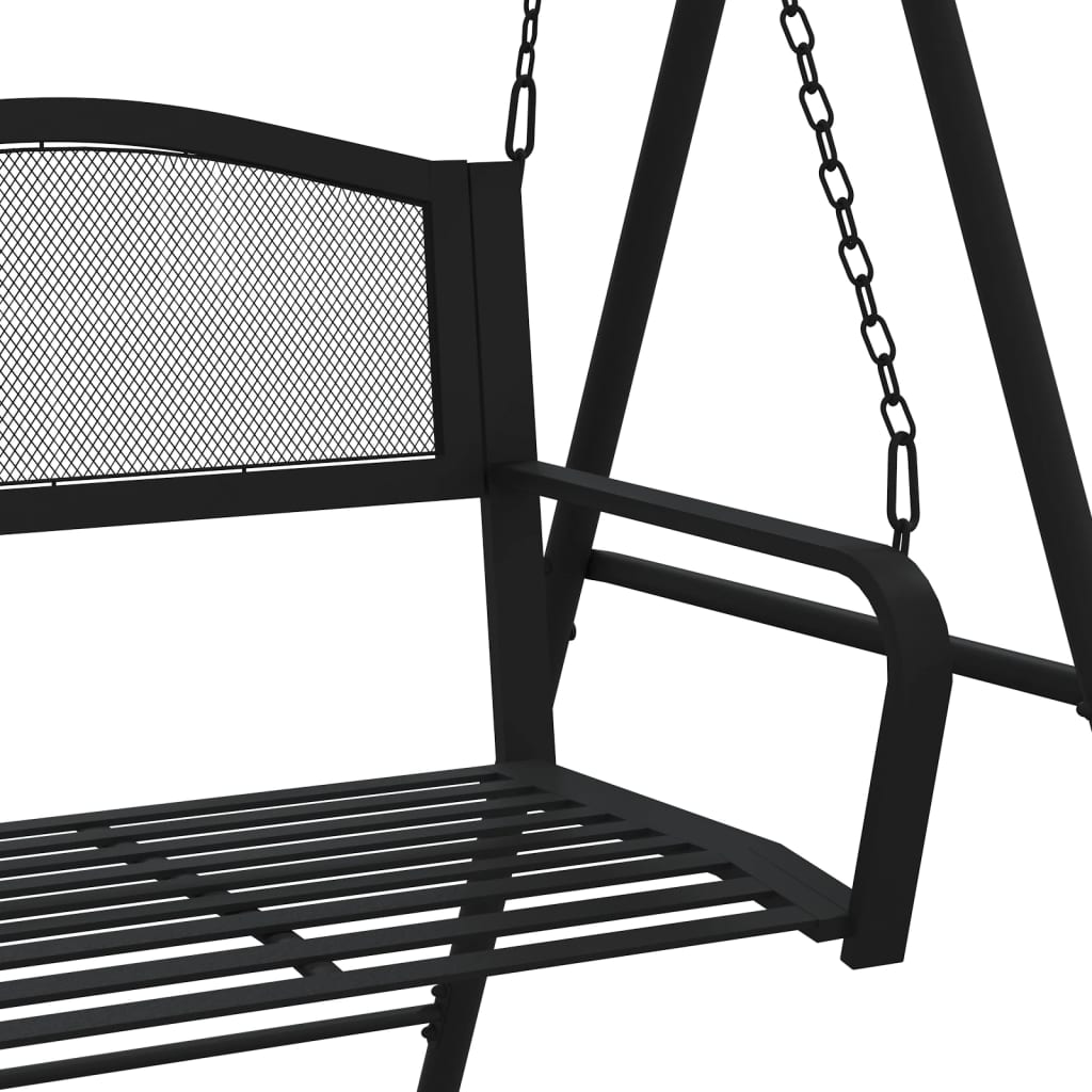 Hollywoodschaukel 124 Cm Schwarz Stahl
