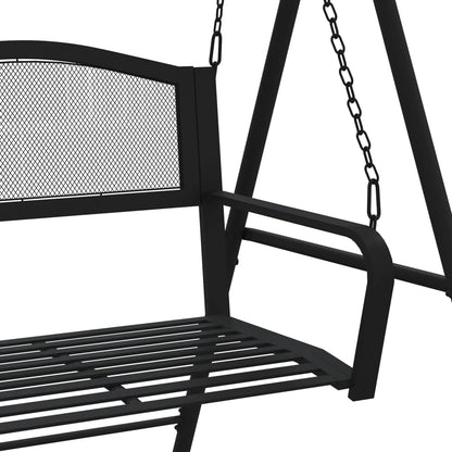 Hollywoodschaukel 124 Cm Schwarz Stahl