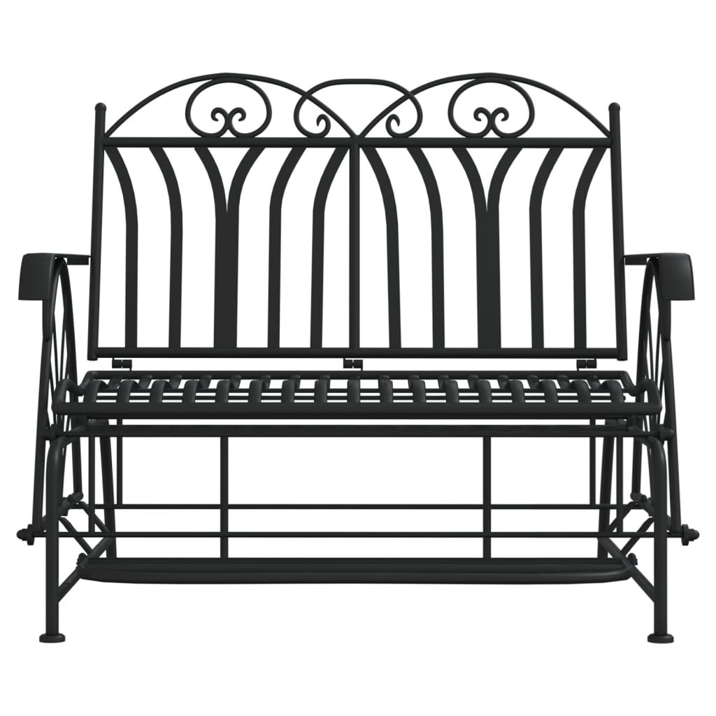 Schaukelbank 2-Sitzer 114 Cm Schwarz Stahl