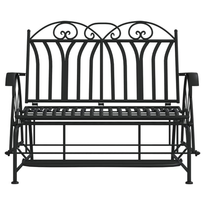 Schaukelbank 2-Sitzer 114 Cm Schwarz Stahl