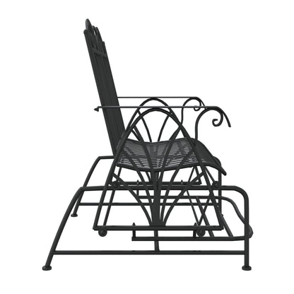 Schaukelbank 2-Sitzer 114 Cm Schwarz Stahl
