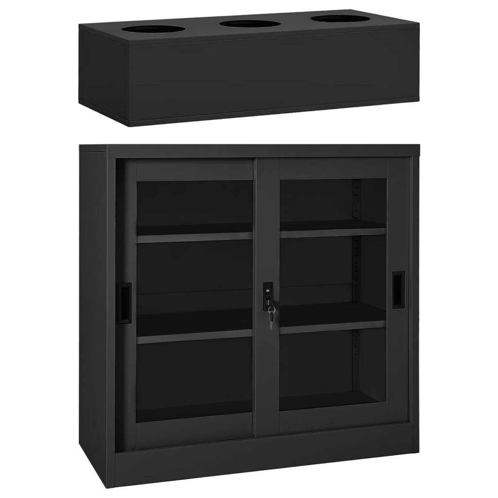 Schrank Mit Schiebetür 90X40X90 Cm Stahl