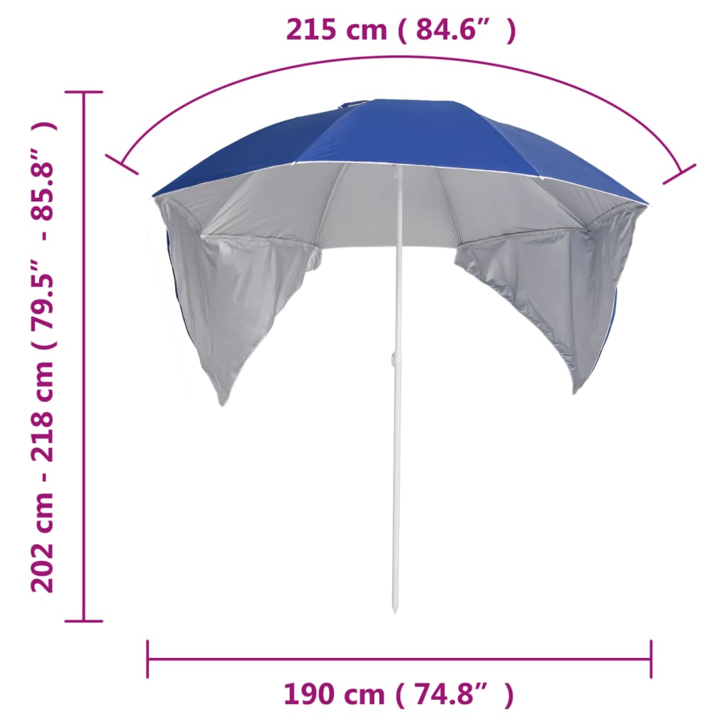 Strandschirm Mit Seitenteilen 215 Cm