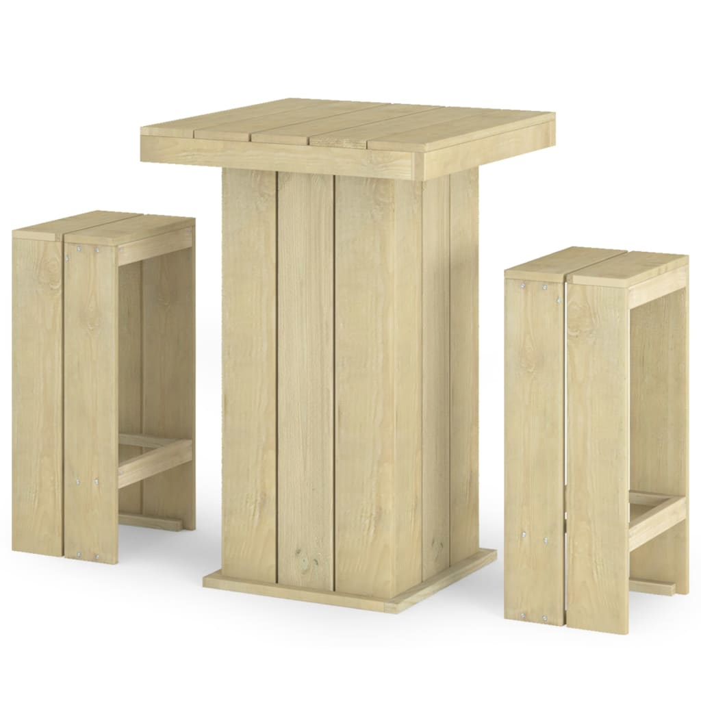 3-Tlg. Gartenbar-Set Kiefernholz Imprägniert