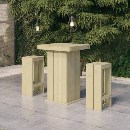 3-Tlg. Gartenbar-Set Kiefernholz Imprägniert