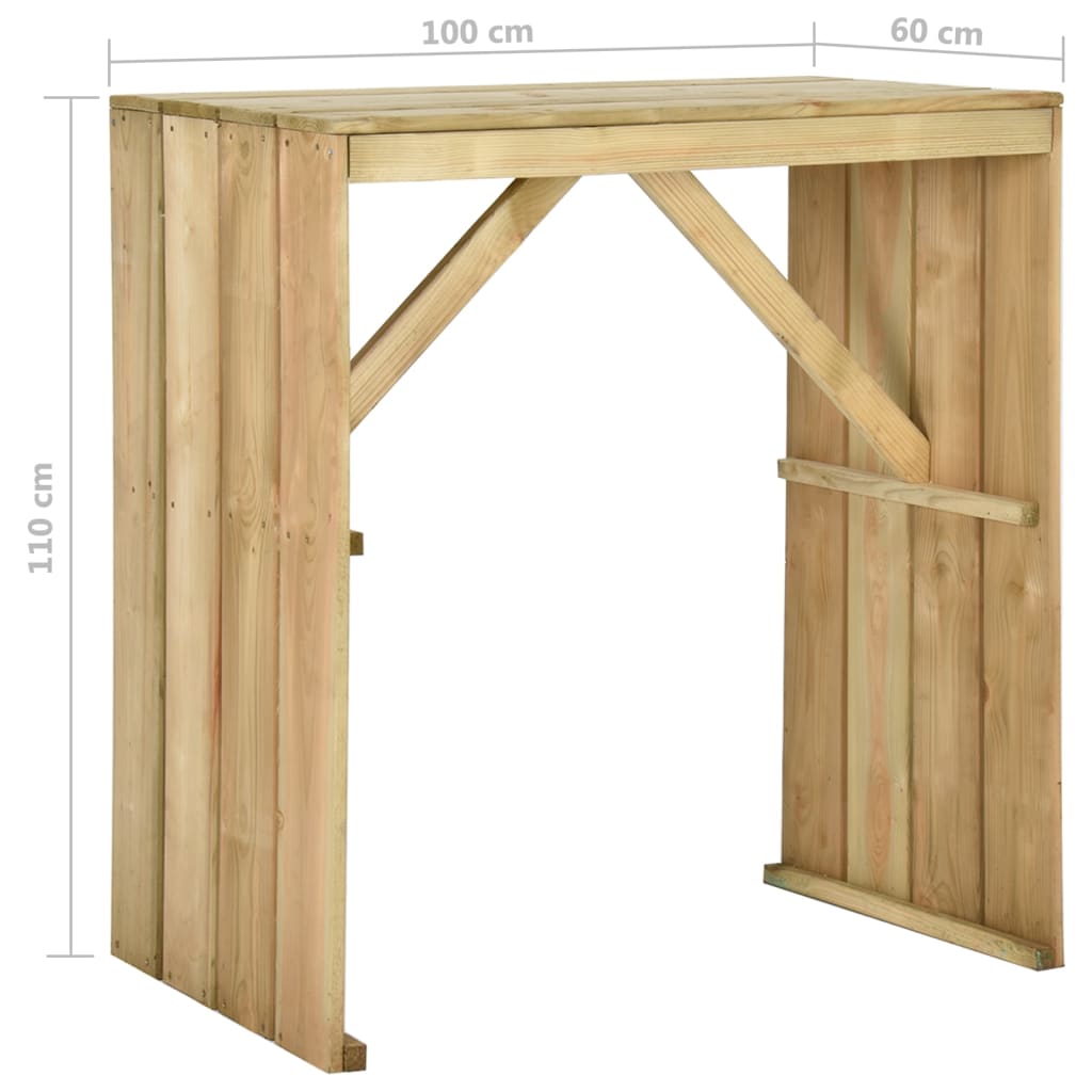 5-Tlg. Gartenbar-Set Kiefernholz Imprägniert