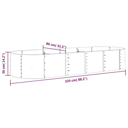 Hochbeet Verzinkter Stahl 224X80X36 Cm N