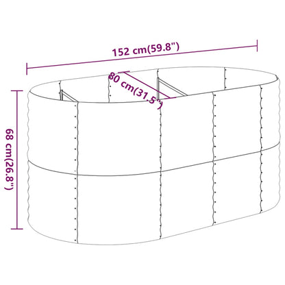 Hochbeet Verzinkter Stahl 152X80X68 Cm Braun