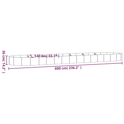 Hochbeet Verzinkter Stahl 600X140X36 Cm