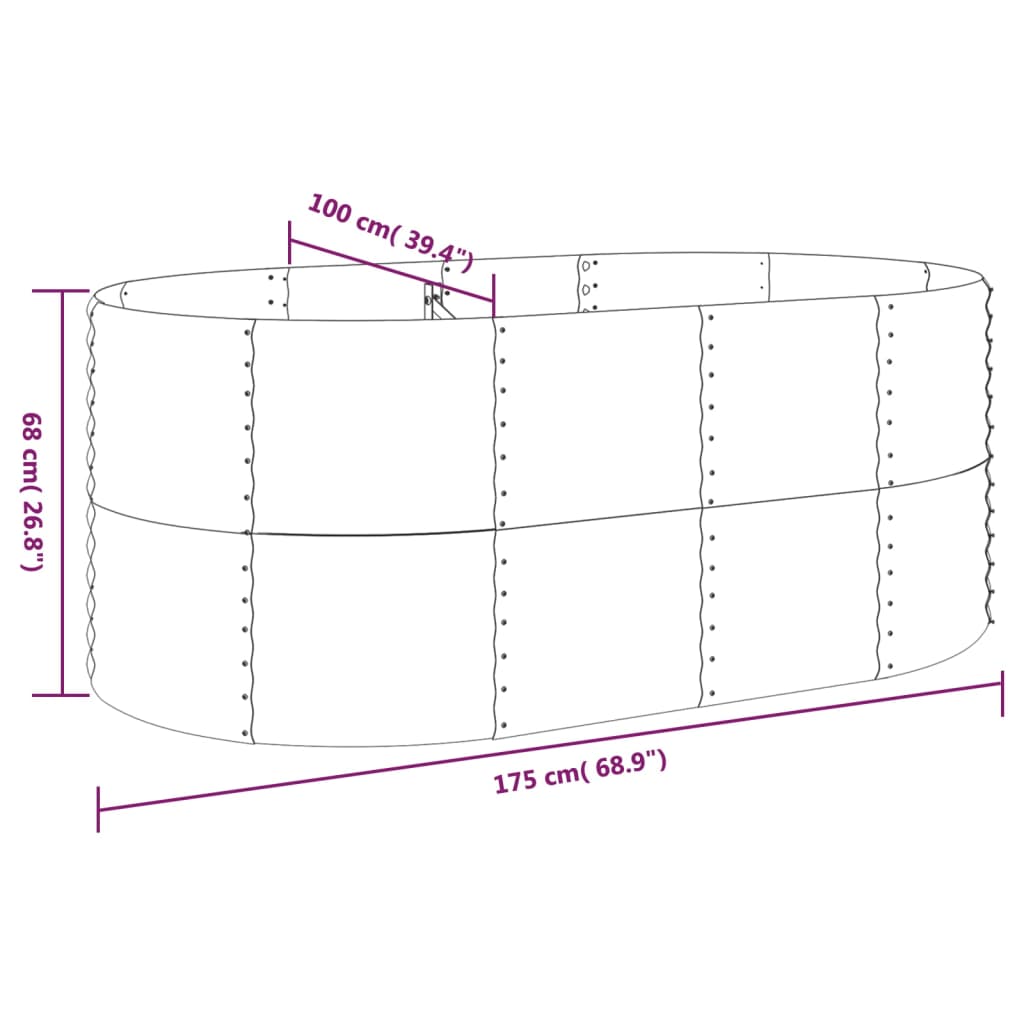 Hochbeet Verzinkter Stahl 175X100X68 Cm