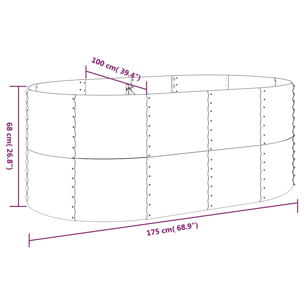 Hochbeet Verzinkter Stahl 175X100X68 Cm N
